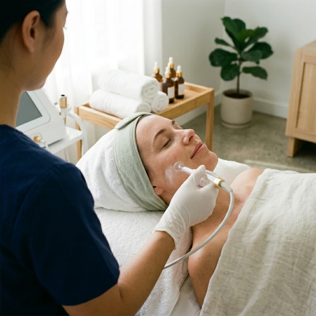 Signature Korean facial treatment in progress at YL Beauty Aesthetics Tanjong Pagar spa